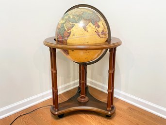 A Globe On Stand 'Butler' By Brow Wood