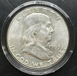 1963 Ben Franklin Silver Half Dollar