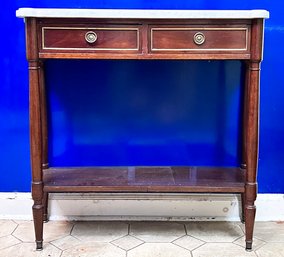 A Petit Vintage Louis XVI Marble Top Console