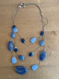 Multi Stranded Blue Necklace