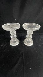 Glass Candle Stick Holders