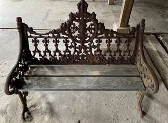 Antique Wrought Iron Bench