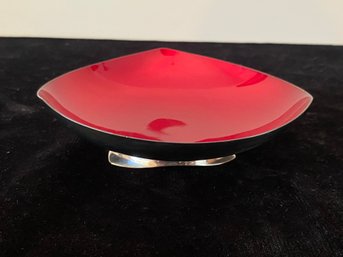 Red Top Silver Bottom Candy Dish