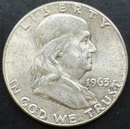 1963 Ben Franklin Silver Half Dollar