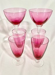 Vintage Set Of 5 Circa 1958 Lisa Cranberry By George Borgfeldt