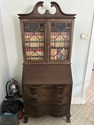 Antique Mahogany Chippendale Style Tall Secretary Desk