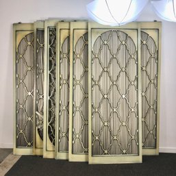 Seven Vintage Sliding Lattice And Fabric Doors