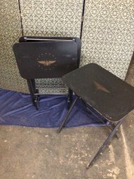 Eagle Stenciled TV Trays With Stand