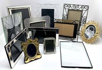 11 Picture Frames Including Waterford Crystal