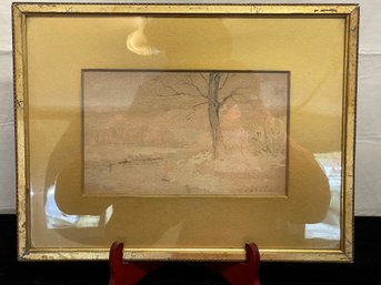 Signed Watercolor Painting In Frame By R.H. Lindsay