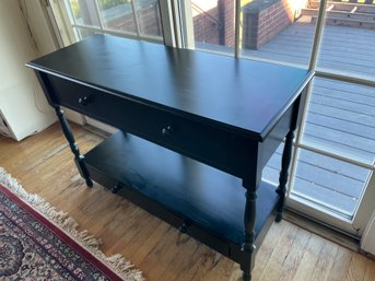 Newer Black Console Table With Two Drawers.