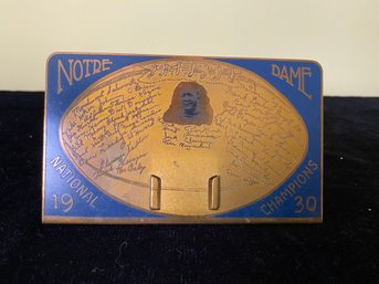 Notre Dame 1930 National Champions Football Decorative Medal Piece
