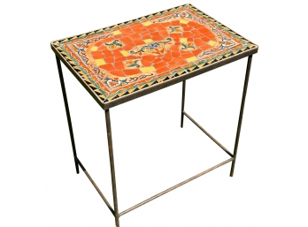Vintage Mosaic On Metal Outoor- Patio Table 20' X 13.5' X 22' Height  ( READ Description)