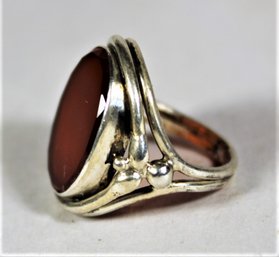 Antique Carnelian Sterling Silver Ring Size 3