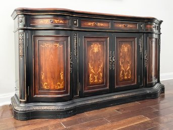 A Paneled Wood Serpentine Front Server Or Credenza By Hooker Furniture