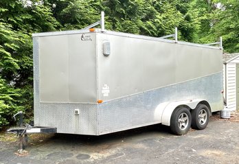 2010 Cargo Craft V- Nose, Tandem Axle Bumper Pull Trailer With Diamond Plate Detail, Rear Door Ramp & More