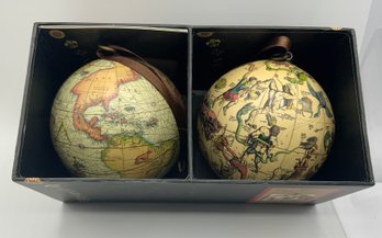 Celestial & Terrestrial Globe Map Ornaments Authentic Models Heaven Earth 1551 ~ NEW IN BOX ~