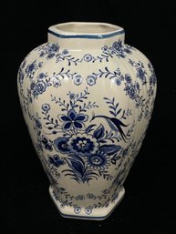 Hand-painted Dutch Blue And White Vase Holland