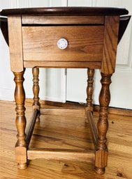 Tell City Style Drop Leaf Single Drawer Side Table - ( 2 Of 2)