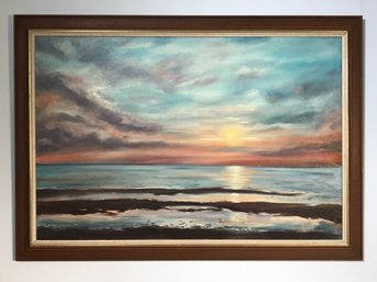 Nice Large Vintage Oil On Canvas Painting Of Seascape - Signed W. Magner Jr. 82 - Very Nice Large Painting