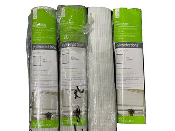 Three 96 X 96 White Vinyl Roller Shades - All 3 Shades Are New In Original Packaging