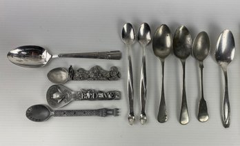 Silver Plated Souvenir, Baby And Other Spoons (10)