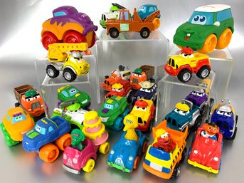 Collection Of 25 Child's Hard And Soft Plastic Vehicles, Few Metal - Mostly Tonka - Fun Lot!