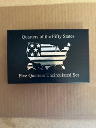 Beautiful 2002 United States 50 State Quarters Set 5 Uncirculated Coins In Case