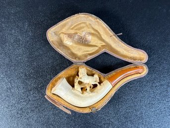 A Collectible Vintage Meerschaum Pipe With Case