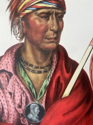 Antique Hand Colored Print Of 'not-chi- Mi- Ne'- IOWAY Indian Chief