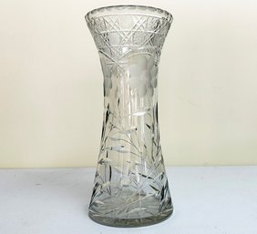 A Large Vintage Cut Crystal Vase, Possibly Waterford