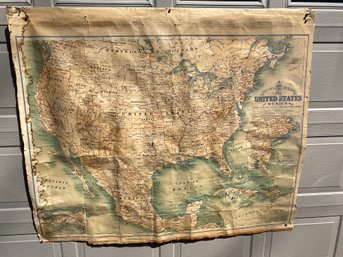Antique/Vintage Wall Map United States/Mexico. Bacon's Excelsior. J. L. Hammett Company. Boston.
