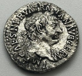 High Grade Ultra Rare ROMAN TRAJAN I SOLID SILVER DENARIUS- Circa 98-110 AD