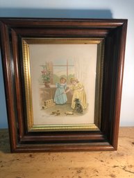 Antique Print And Frame