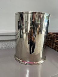 Silver Metal Wastebasket