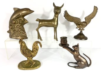 Collection Of 5 Brass Animal Figures