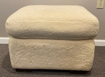 Sheeps Wool Upholstered Ottoman