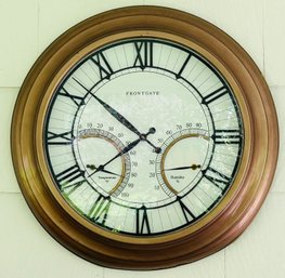 Frontgate 24' Outdoor Copper Clock Roman Numerals With Thermometer & Hygrometer Dials ( READ Description)