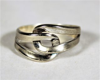 Intertwined Sterling Silver Ring Size 9