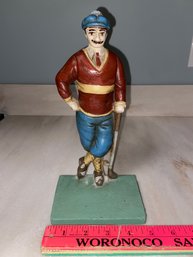 Cast Iron Golfer Door Stop 10'