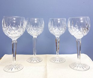 Set Of Four Waterford Crystal Lismore Hock Wine Glasses- Lot 2