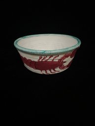 Hand Painted Studio Art Pottery Serving Bowl
