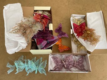 3 Boxes Of Butterfly Decorations