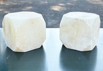 A Pair Of Vintage Geometric Marble Book Ends