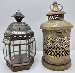 2 Vintage Metal Lanterns