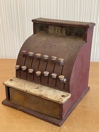 Vintage TOM THUMB Toy Cash Register Red Metal