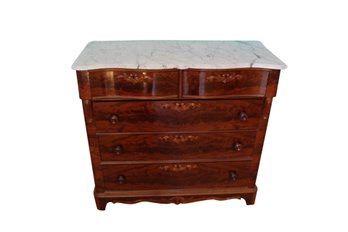 Marble Top Dresser, Flame Mahogany , Dovetailed