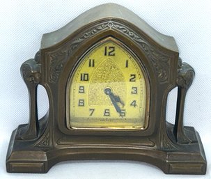 Antique Circa 1920 Bronzed ART DECO Shelf Clock- Working Order