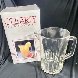 Vintage Clearly Glassware 58 Oz Beverage Pitcher By Crisa