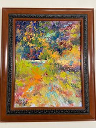 Colorful Original Signed Painting On Board 20x24